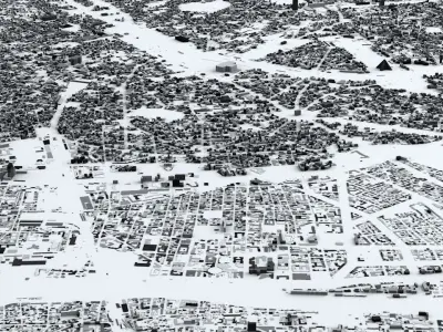 Greater Paris Streets and Buildings  3D model