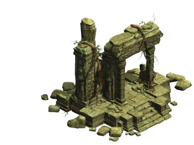 Kashayana Buddha in the ruins of the forest 1 3D model