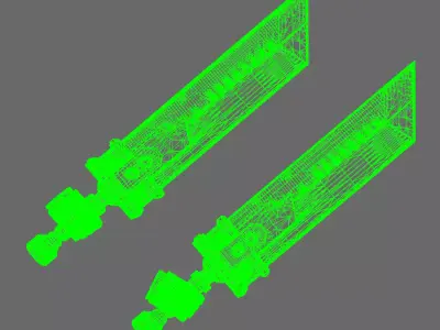 Space Knights Fantasy Cloud Sword LEFT 3D print model