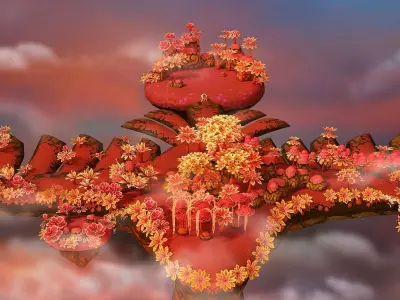 Lava Forest Low-poly 3D model