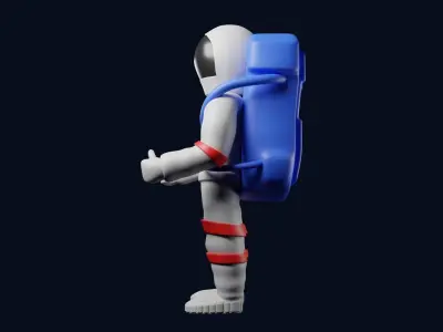 Astronaut 3D Model with backpack 3D print model
