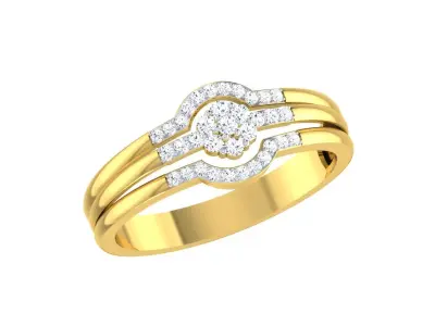 Solitaire Engagement Wedding Ring 3dm STL OBJ FBX Render Details 3D print model order