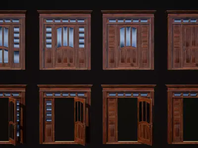 Hinged door 01 3D model