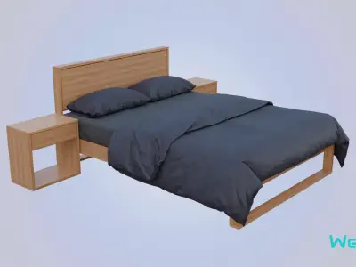 Bed - Simple Comfort Low-poly 3D model