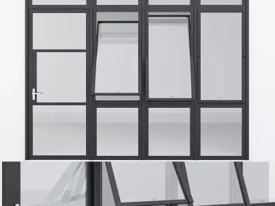 Aluminium door 16 3D model