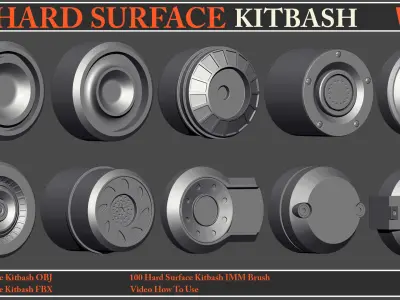 100 Hard Surface KITBASH VOL 02  3D model