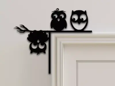 Owl Door Corner Decor 3D print model