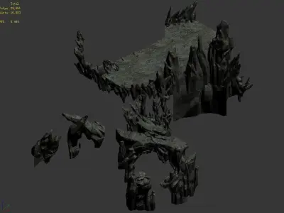 Demon Palace - mountain gravel 09 3D model