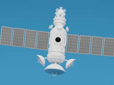 Sci Fi Satellite Low-poly 3D model