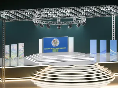 Modern Stage LED Lighting 3D Model Stage truss Low-poly 3D model