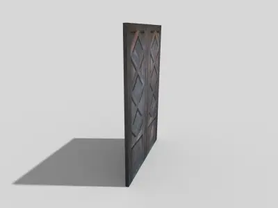 low poly door wooden Low-poly 3D model get