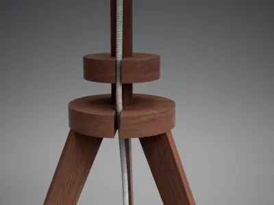 Lauters Lamp walnut Low-poly 3D model