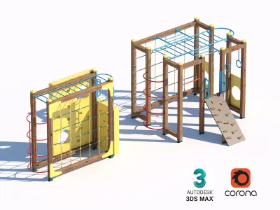 Modular Climbing Cube with Interactive Panels 3D model