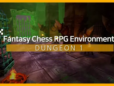 Fantasy Chess RPG Environment - Dungeon1 Low-poly 3D model