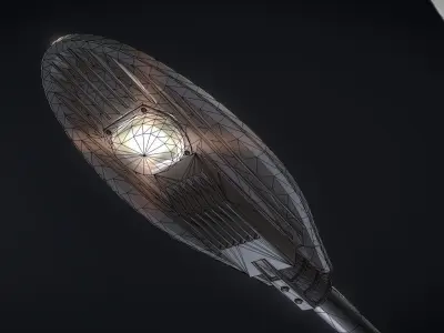 Sci-Fi Street Light 14 version 12 6m with pole 4 Low-poly 3D model