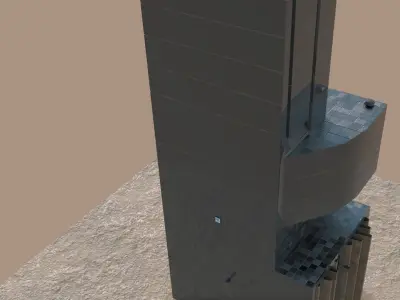 Modern Executive Building with bonus props 3D model