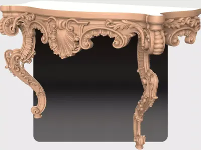 Carved console 2 leg for CNC 04 3D model