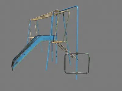 Old Climber with Slide Low-poly 3D model