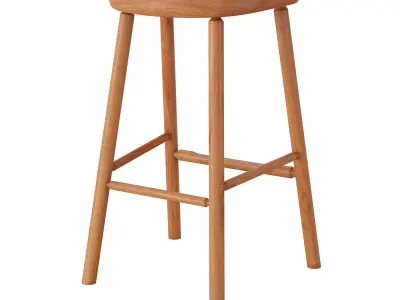 Another Country Hardy Bar Stool without back oak Low-poly 3D model