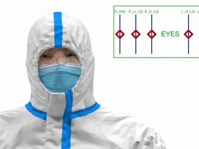  Man in Disposable Medical Protective Suit Rigged 
