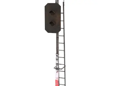 Train Traffic Light Weathered 3 3D model