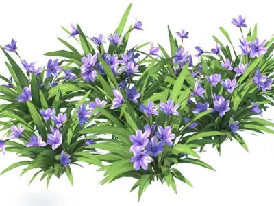 Babylon Blue Flower Low-poly 3D model