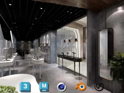 Complete JEWELRY SHOP - Retail Environment Display Assets Low-poly 3D model