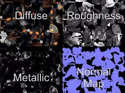 Futuristic Battle Armor model pack Low-poly 3D model