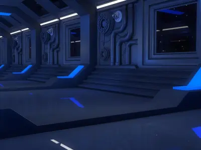 Sci Fi Corridor 3D model 43