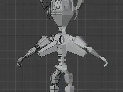 Toon Cyborg Low-poly 3D model