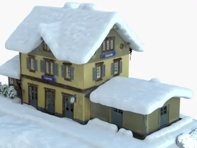 EUROPEAN TRAIN STATION 2020 3D model