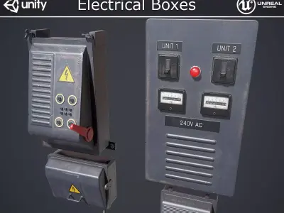 Electrical Boxes Free low-poly 3D model