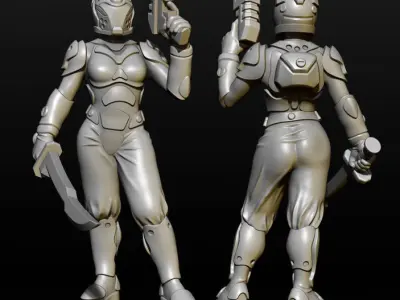 Cyber Girls 3D print model