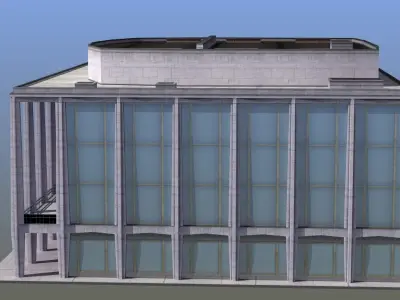 Modern Glass Building Low-poly 3D model