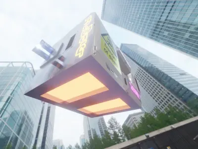 Flying Robot Free low-poly 3D model