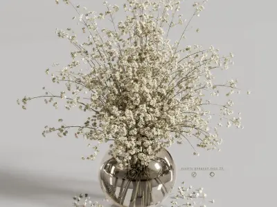 plants bouquet vase 36 3D model