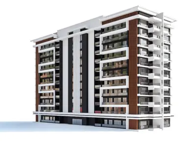 Modern Residential Building 07 3D model