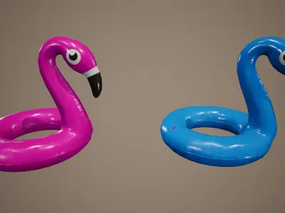 Flamingo Beach Buoy Low-poly 3D model