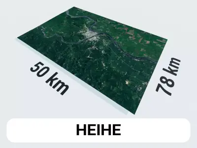 Heihe China City Landscape 3D Model 3D model