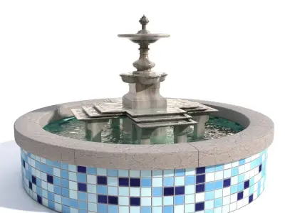 Fountain with water 3D model