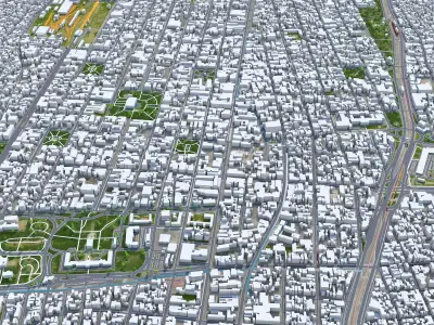 Mendoza Argentina 32km Low-poly 3D model