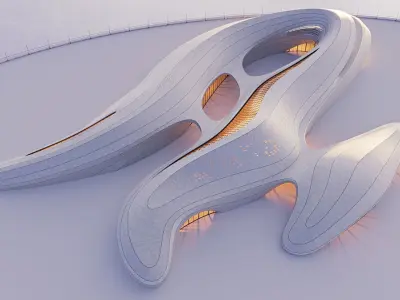 Futuristic building 52 3D model