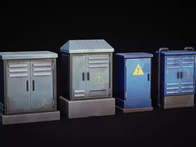 Electrical Boxes - Urban - Stylized Pack Low-poly 3D model