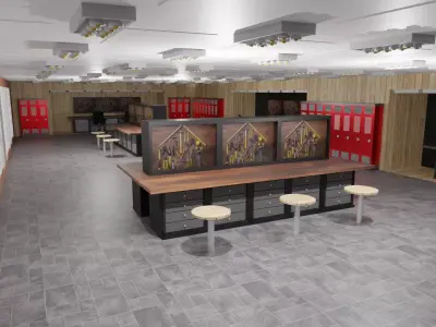 Workshop Interior  Low-poly 3D model