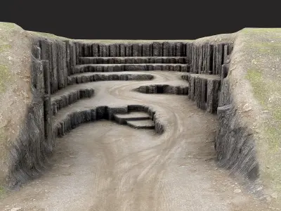 Cliff Quarry  Low-poly 3D model