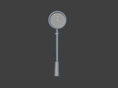 Train Clock Low-poly 3D model
