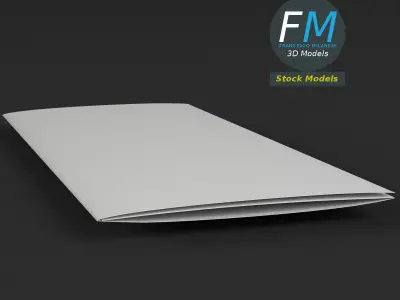 Trifold mockup folded 3D model