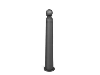Black Metal Street Barricade Post 3D model