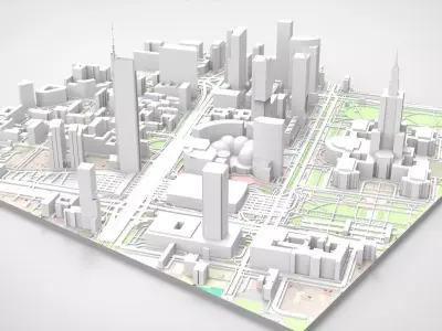 Cityscape Warsaw Poland 3D model