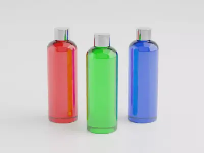 Water Bottle set of 3 - 3D Model Free 3D model